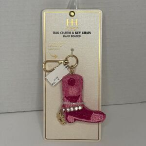 Piper K Pink Beaded Western Cowboy Boot Charm with Spur and Rhinestones NWT